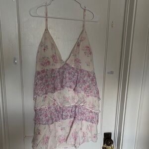NWT Hollister Strappy Floral Tiered Dress with Spaghetti Straps and Pockets